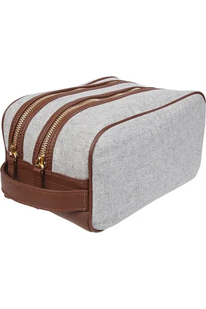 ELEVENTY Toilet Bags, female, , ONE SIZE, Double Zip Beauty in Wool and Leather