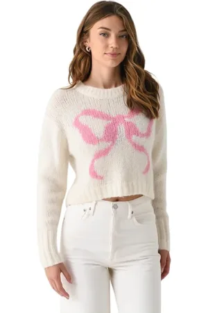 LOVESHACKFANCY Round-neck Knitwear, female, , S, Bow Design Alpaca-Wool Pullover Jumper