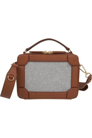 ELEVENTY Leather and Flannel Shoulder Bag