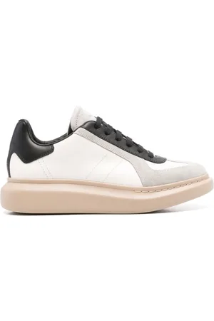 Alexander McQueen White Lace-Up Sneaker with Rubber Sole