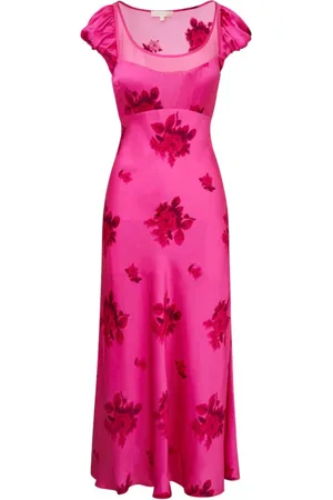 LOVESHACKFANCY Floral Satin Maxi Dress