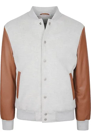ELEVENTY Bomber Jackets, male, , XL, Bomber Jacket Wool Leather Bicolor