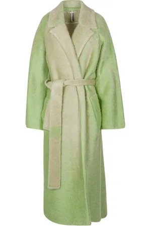 LIVIANA CONTI Belted Coats, female, , XS, Mohair Jacquard Coat with Reversible Collar