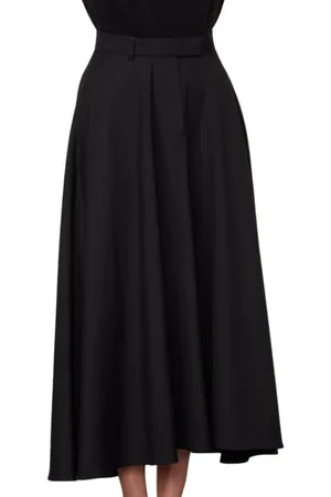 OFFICINE GENERALE Flared Wool Skirt with Zipper Closure