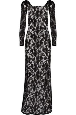 Nina Ricci Lace Sequin Maxi Dress