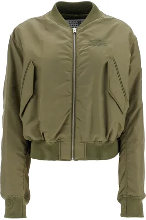 Maison Margiela Nylon Bomber Jacket with Logo Embroidery
