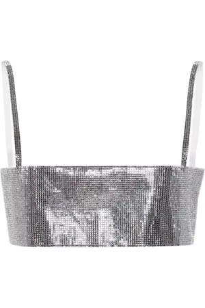 Nué Notes Crystal Embellished Metallic Tank Top