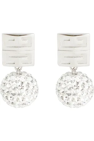 Givenchy Crystal Pendant Logo Stud Earrings