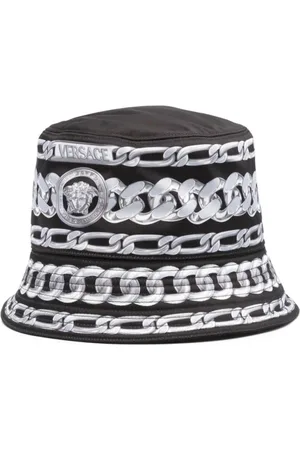 VERSACE Hats, male, , 58 CM, Cotton Flat Brim Hat