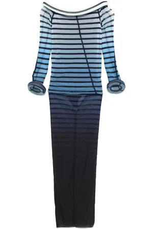 Jean Paul Gaultier Party Dresses, female, , S, Off-shoulder Black Dress Long Sleeves