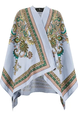 Etro Capes, female, , ONE SIZE, Printed Wool-Blend Asymmetrical Cape
