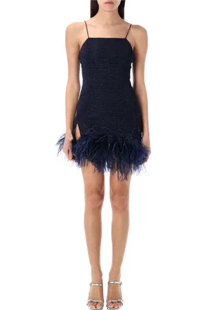 Oseree Night Blue Lumiere Plumage Mini Dress