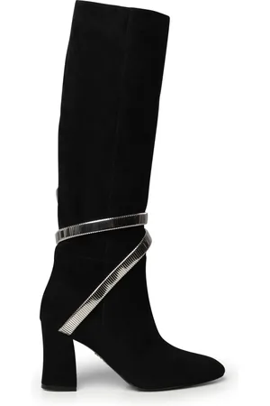 RENE CAOVILLA Suede Knee-High Boots with Serpent Hardware