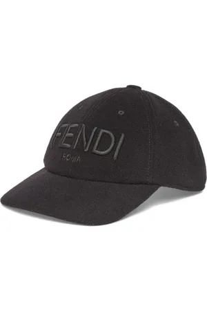 Fendi Caps, male, , ONE SIZE, Wool Baseball Hat with Embroidered Lettering