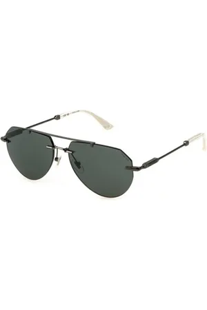 Police Sunglasses, male, , 59 MM, Shiny Gun Sunglasses Grey/Green Lenses
