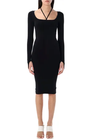 ANDREA ADAMO Midi Dresses, female, , S/M, Jersey Midi Dress Square Neckline