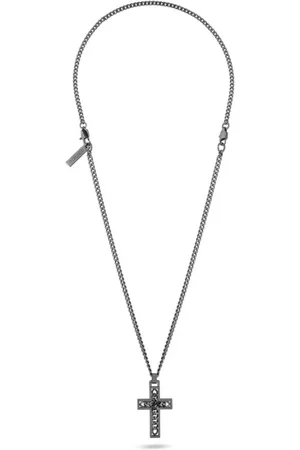 Police Necklaces, male, , ONE SIZE, Mens Necklace Metal Color Crossedout Peagn2211302