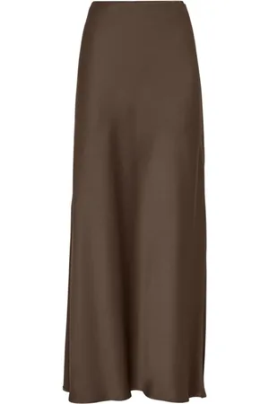 Brunello Cucinelli Maxi Skirts, female, , S, Long Satin Skirt with Elastic Waist