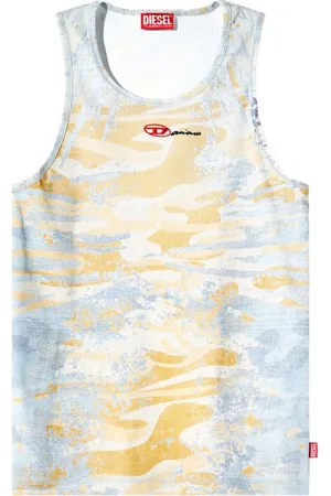 Diesel Graphic Print Sleeveless Round Neck Top