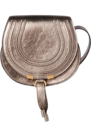 Chloé Metallic Leather Saddle Bag with Tassel