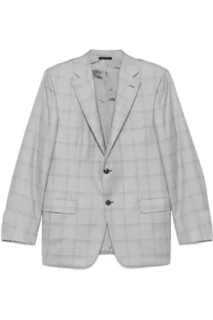 BRIONI Blazers, male, , 2XL, Checkered Blazer with Button Closure