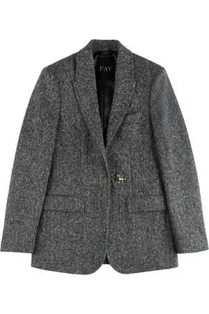FAY Grey Wool Buttoned Jacket