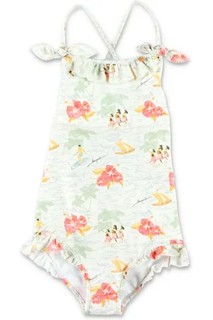 BONPOINT Swimsuits, female, , 8 Y, Floral One Piece Swimsuit Ruffled