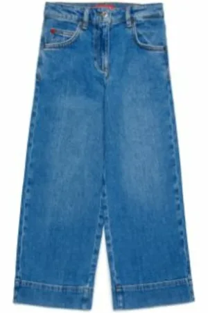 Max&Co. Jeans, female, , 12 Y, Kids Wide Cropped Denim Jeans