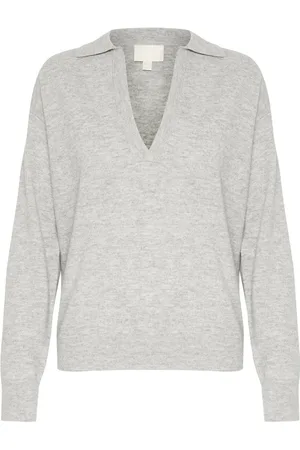 Soaked in Luxury V-neck Knitwear, female, , S, Casual Polo Pullover Jumper