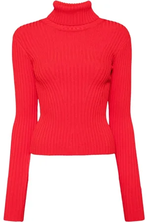 Staud Ribbed Knit Roll Neck Jumper