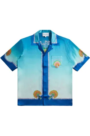 Casablanca Short Sleeve Shirts, male, , M, Cuban Collar Short Sleeve Shirt
