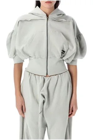 OTTOLINGER Zip-throughs, female, , S, Grey Knitwear Cropped Short Sleeves Hoodie