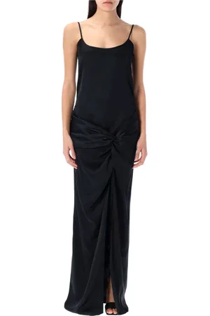 The Attico Gowns, female, , XS, Satin Long Dress with Adjustable Straps