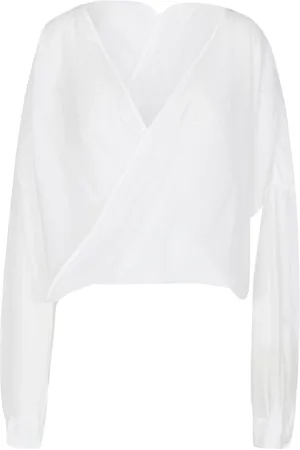 Jucca V-neck blouse in muslin fabric