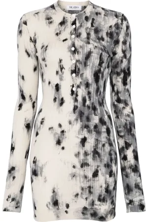 The Attico Short Dresses, female, , XS, Embroidered Logo Long Sleeve Dress