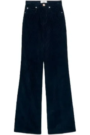 Ami Wide Jeans, female, , XS, Navy Flare Fit Wide Leg Trousers