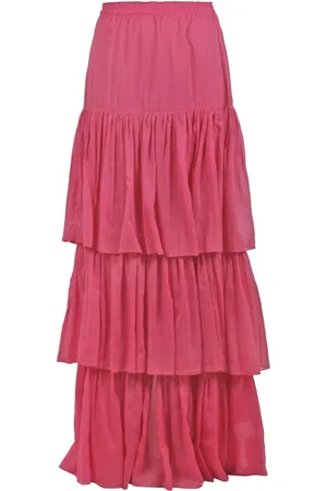 Jucca Maxi Skirts, female, , 2XS, Flared Cotton and Silk Skirt