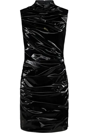 Alexander McQueen Sleeveless Coated Jersey Minidress