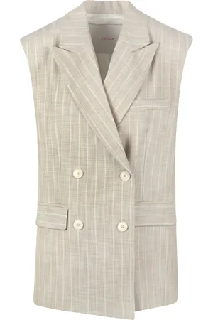 Jucca Vests, female, , S, Structured double-breasted vest with V-neck