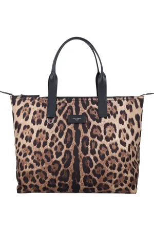 Dolce & Gabbana Tote Bags, male, , ONE SIZE, Leopard Print Tote Bag