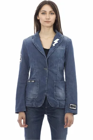BALDININI Denim Jackets, female, , 2XS, Denim Jacket with Patches and Front Pockets