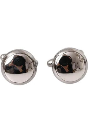 Dolce & Gabbana Cufflinks & Tie Clips, male, , ONE SIZE, Stunning Logo Details Silver Plated Cufflinks