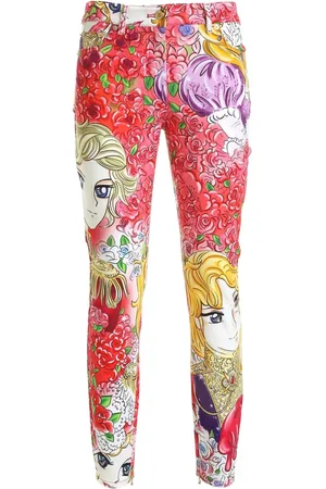 Moschino Red Marie Antoinette Print Trousers