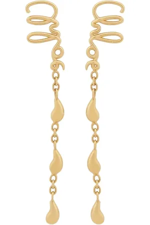 Chloé Earrings, female, , ONE SIZE, Golden Bijoux Earrings Engraved Logo