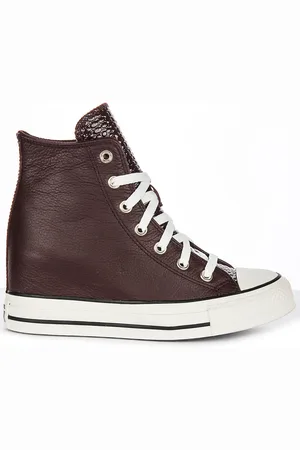 Converse Burgundy Leather Wedge with Chic Design