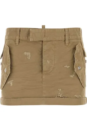 Dsquared2 Khaki Canvas Mini Skirt