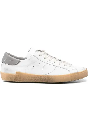 Philippe model Leather Trainers with Distressed Finish