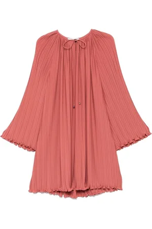 Lanvin Peach Ruffled Trim Dress