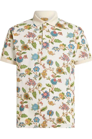 Etro Polo Shirts, male, , 2XL, Floral Polo Shirt Short Sleeve