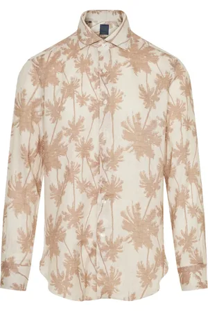 BARBA Casual Shirts, male, , 4XL, Floral Linen Shirt Made in Italy